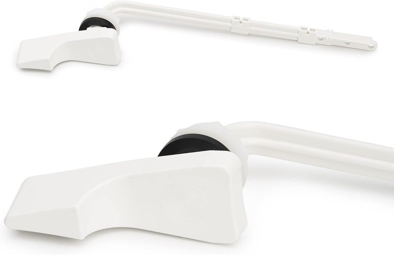 RAVINE Toilet Handle Replacement - American Standard Flush Lever With Elegant Design, Durable Front Mount - Easy to Install Bowl Handle (White) - Image 1